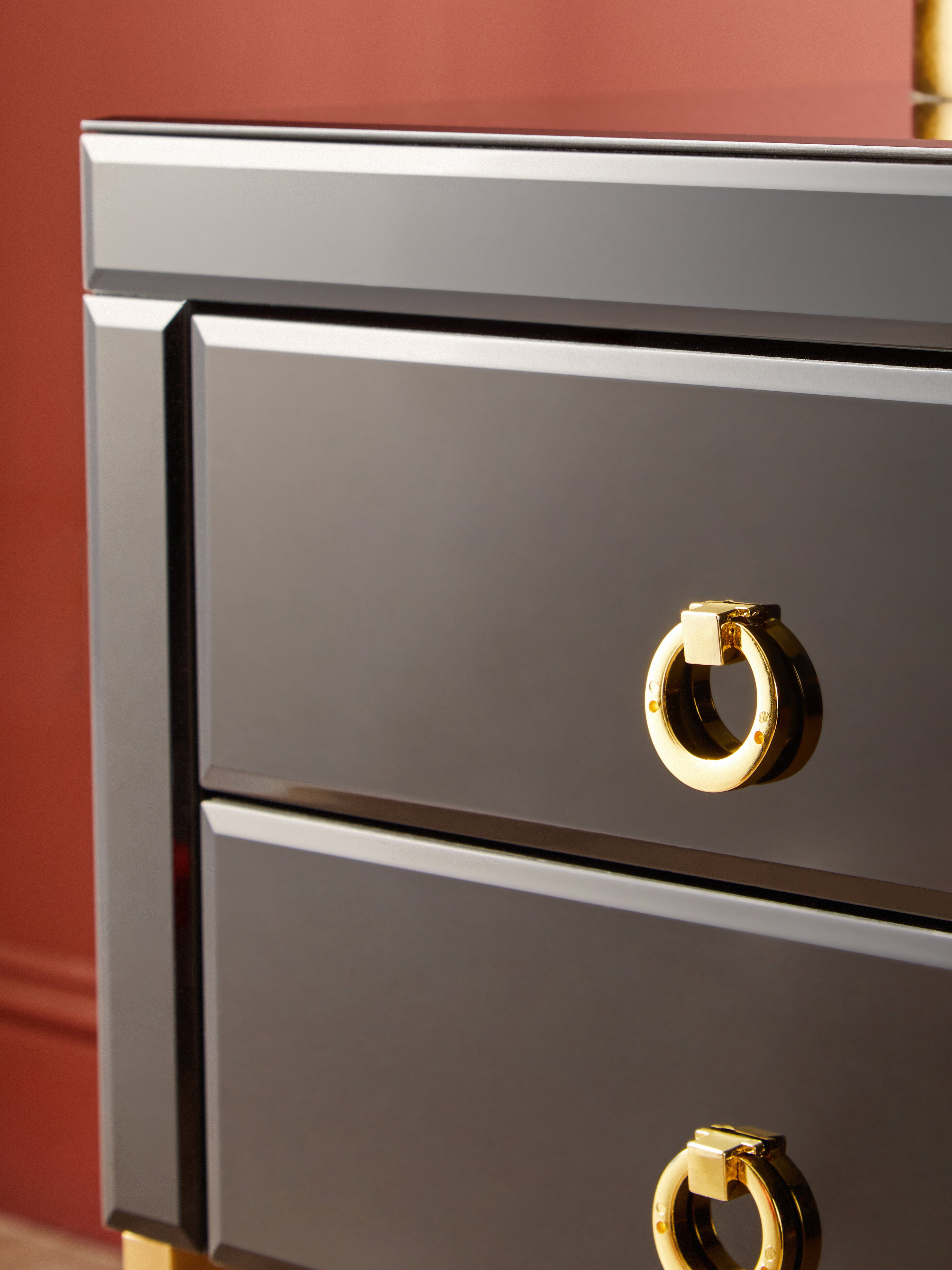 Candace Townhouse Black Side Table | 2 Drawers